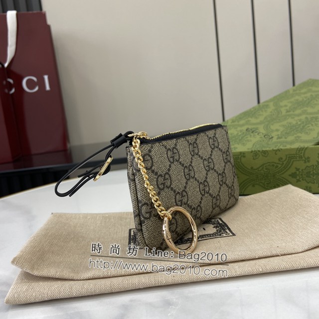 Gucci專櫃古馳最新款Emblem系列飾包帶卡片夾零錢包 jh2405型號：819113